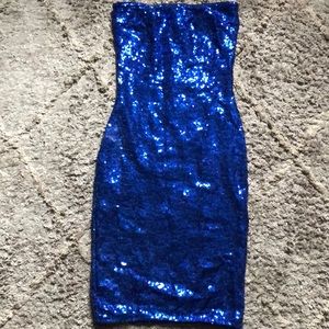 Fashion nova sequin blue dress